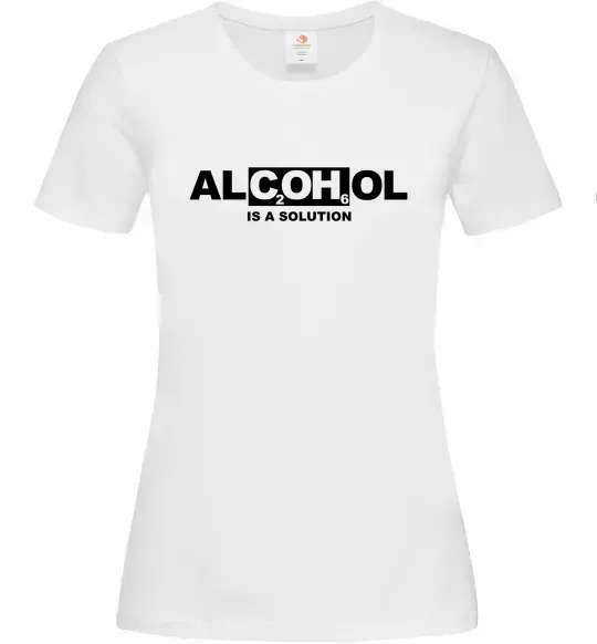 Женская футболка Алкоголь формула Белый фото
