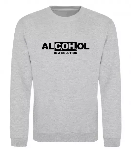 Свитшот Алкоголь формула Серый меланж фото