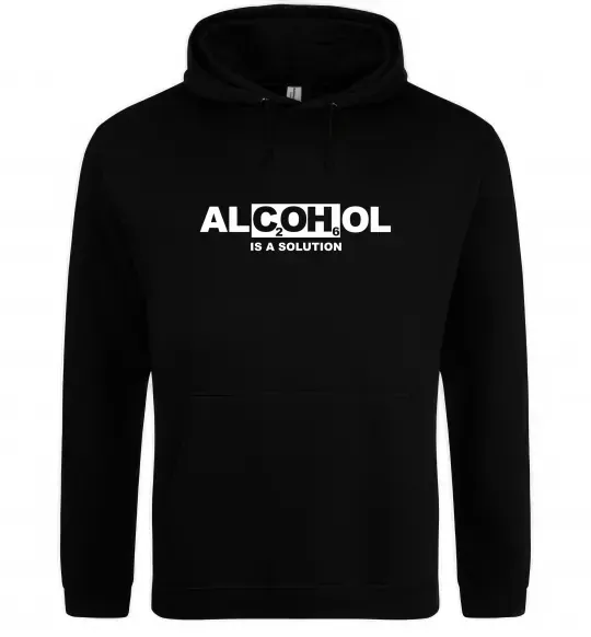 Чоловіча толстовка (худі) Алкоголь формула Чорний фото