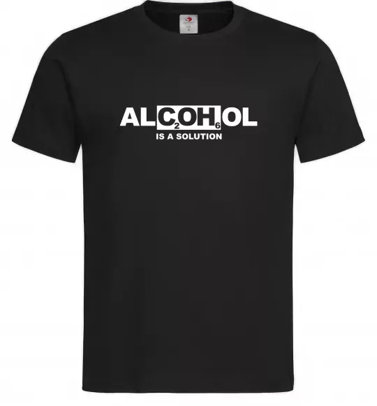 Мужская футболка Алкоголь формула Черный фото