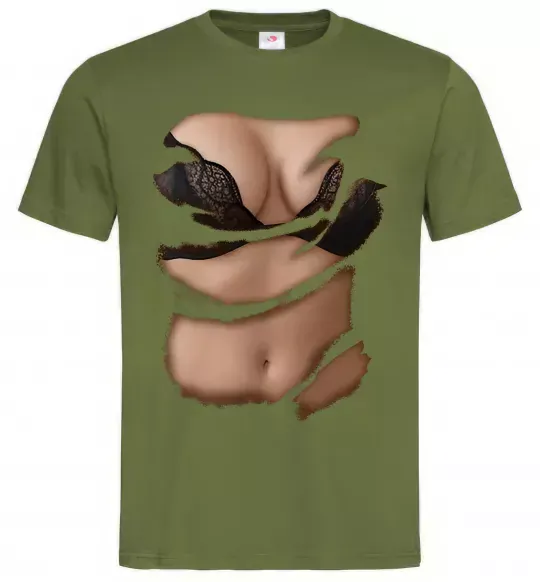Мужская футболка Ідеальне тіло Оливковый фото