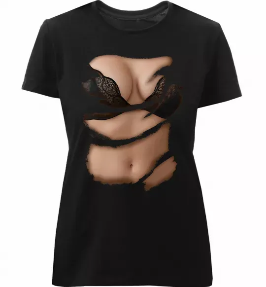 Женская премиум футболка Ідеальне тіло Черный фото