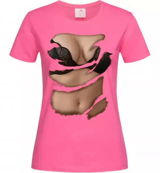 Жіноча футболка Ідеальне тіло Яскраво-рожевий фото