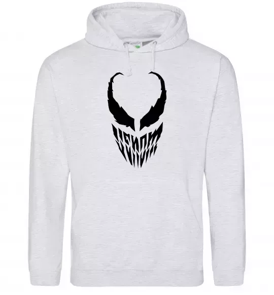 Женская толстовка (худи) Веном обличчя Серый меланж фото