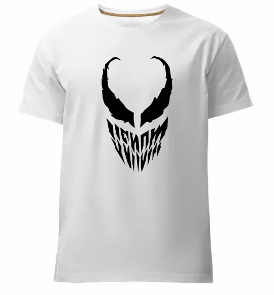 Мужская премиум футболка Веном обличчя Белый фото