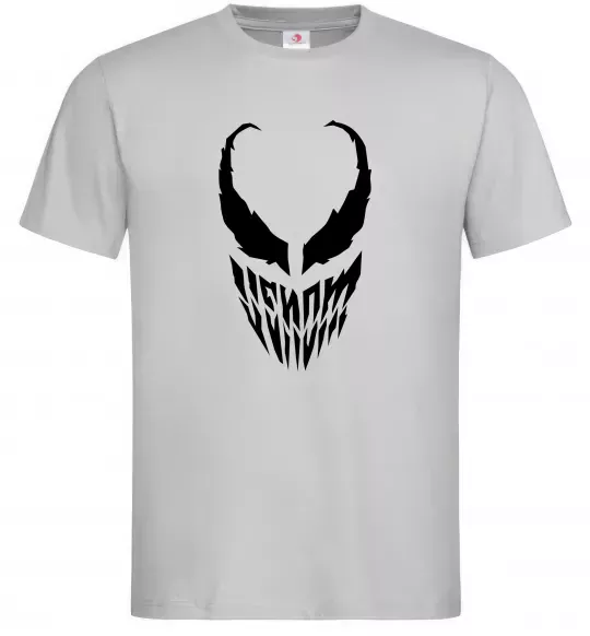 Чоловіча футболка Веном обличчя Сірий фото