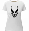 Жіноча преміум футболка Веном обличчя Білий фото