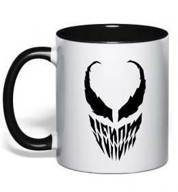 Чашка з кольоровою ручкою Веном обличчя