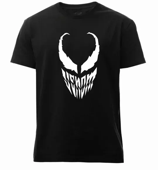 Мужская премиум футболка Веном обличчя Черный фото