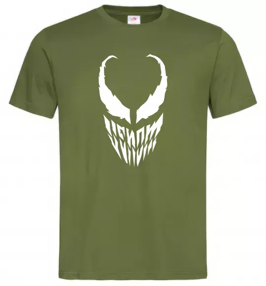 Чоловіча футболка Веном обличчя Оливковий фото