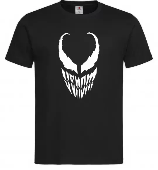 Чоловіча футболка Веном обличчя Чорний фото