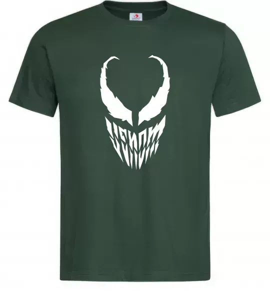 Чоловіча футболка Веном обличчя Темно-зелений фото