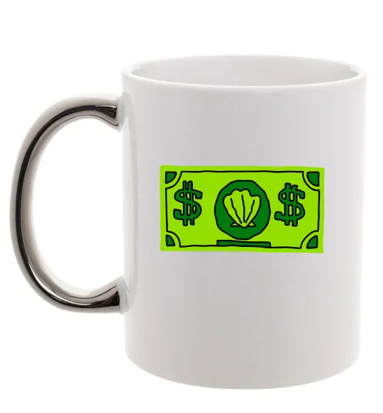 Чашка с цветной ручкой Долар містера Крабса Серебро фото