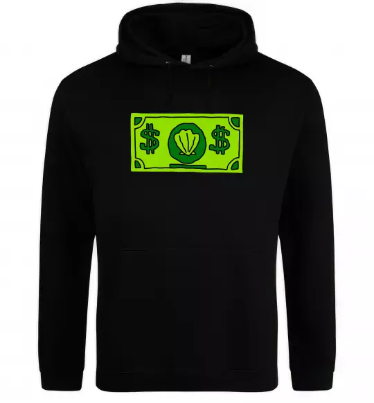 Мужская толстовка (худи) Долар містера Крабса Черный фото