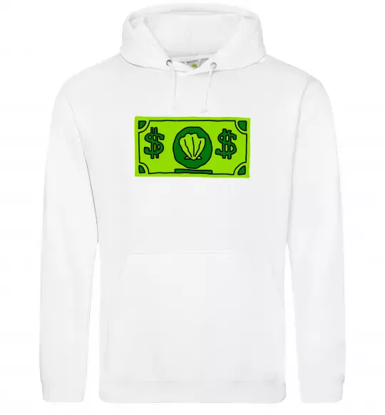 Мужская толстовка (худи) Долар містера Крабса Белый фото