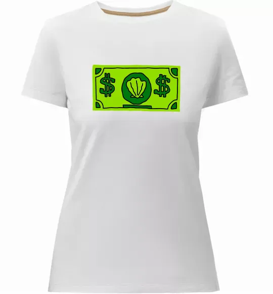 Женская премиум футболка Долар містера Крабса Белый фото