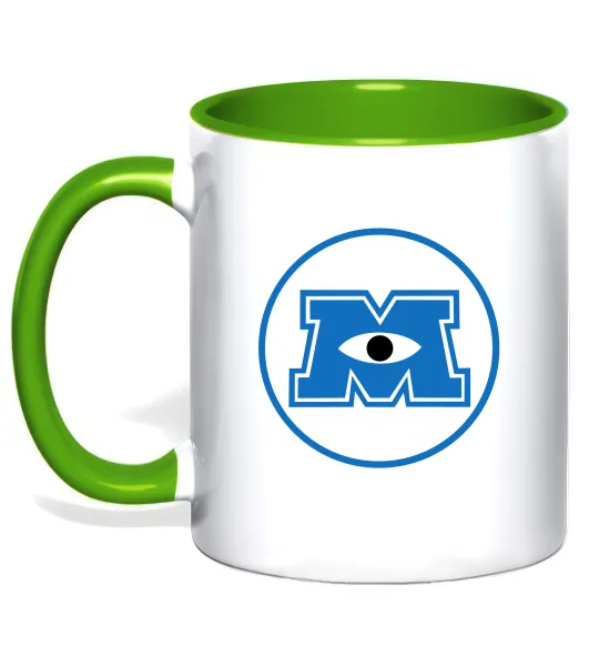 Чашка с цветной ручкой Корпорація монстрів Лаймовый фото