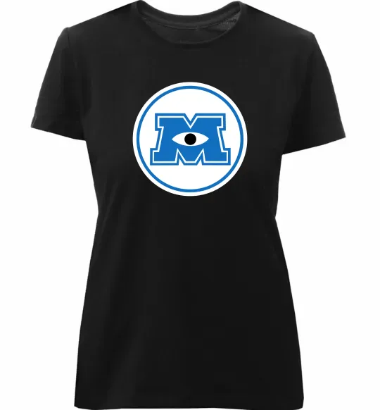 Женская премиум футболка Корпорація монстрів Черный фото