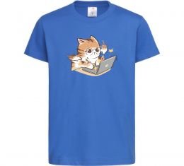 Детская футболка Котик з ноутбуком