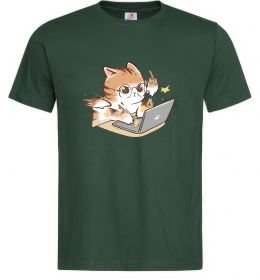 Чоловіча футболка Котик з ноутбуком Чоловіча футболка Котик з ноутбуком