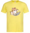 Чоловіча футболка Котик з ноутбуком Лимонний фото