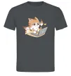 Чоловіча футболка Котик з ноутбуком Графіт фото