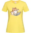 Жіноча футболка Котик з ноутбуком Лимонний фото