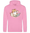 Чоловіча толстовка (худі) Котик з ноутбуком Рожевий фото