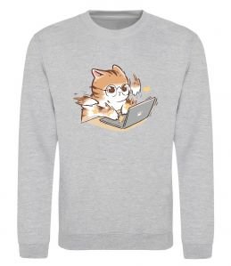 Свитшот Котик з ноутбуком