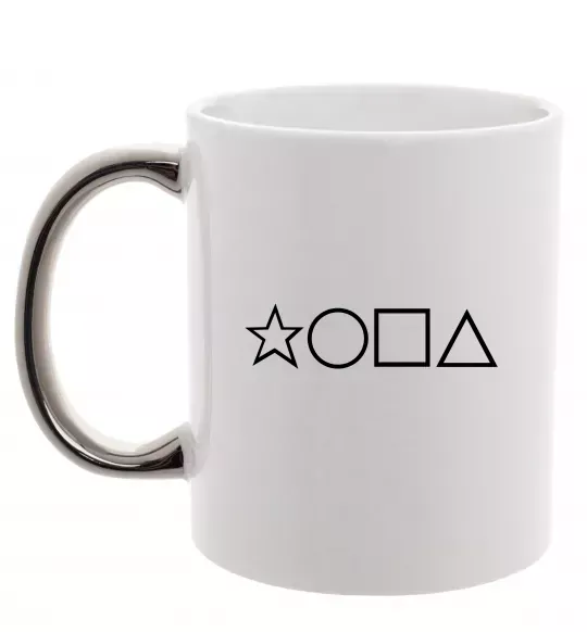 Чашка с цветной ручкой Фігури Серебро фото