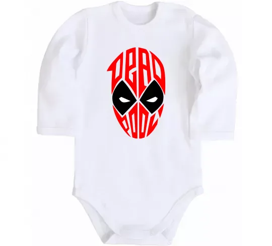 Детский боди Дедпул обличчя Белый фото
