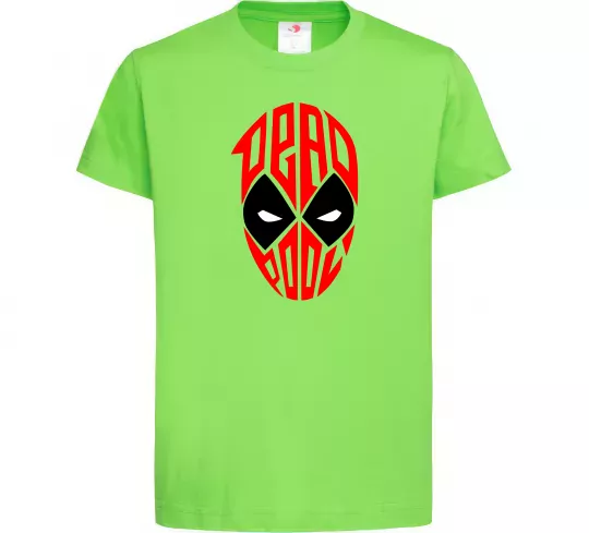 Детская футболка Дедпул обличчя Лаймовый фото