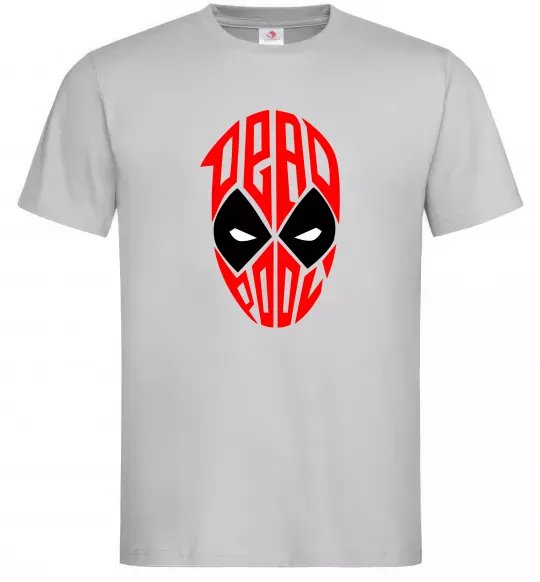 Мужская футболка Дедпул обличчя Серый фото