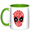 Чашка с цветной ручкой Дедпул обличчя Зеленый фото