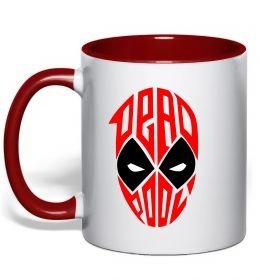Чашка с цветной ручкой Дедпул обличчя