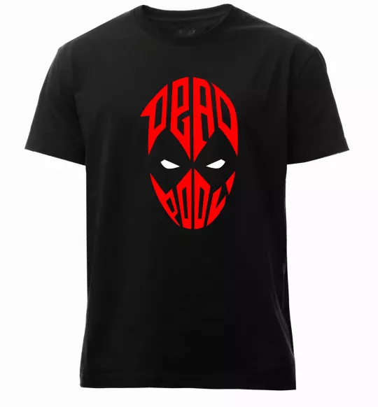 Мужская премиум футболка Дедпул обличчя Черный фото