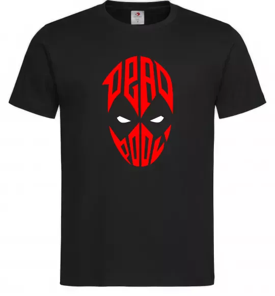 Мужская футболка Дедпул обличчя Черный фото