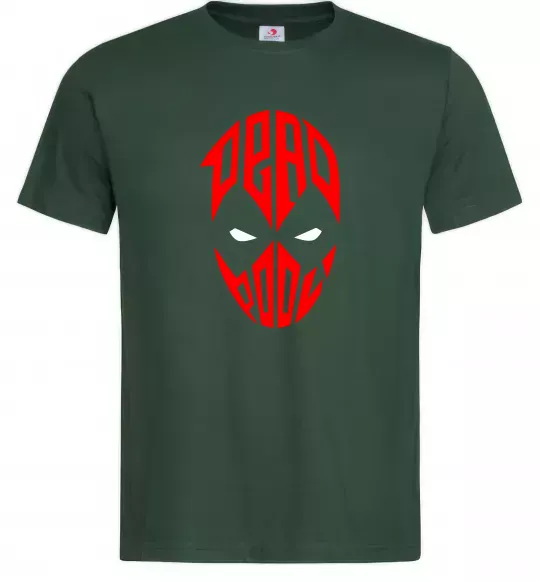 Мужская футболка Дедпул обличчя Темно-зеленый фото