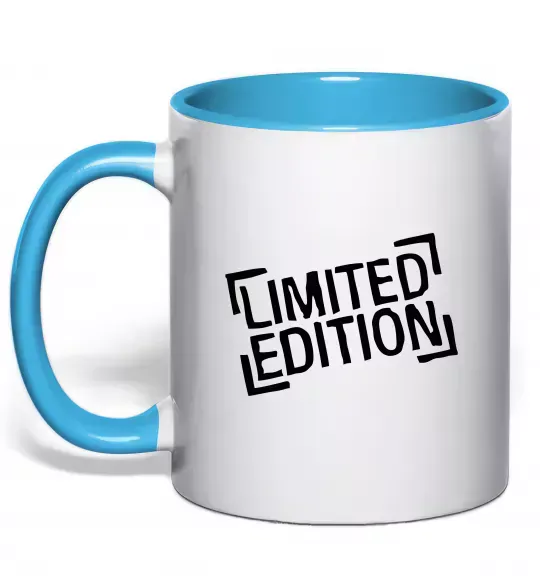 Чашка з кольоровою ручкою Limited edition Блакитний фото