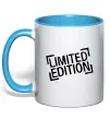 Чашка з кольоровою ручкою Limited edition Блакитний фото
