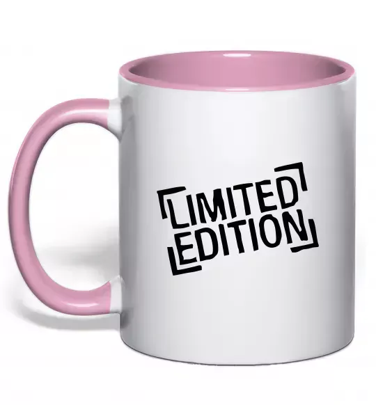 Чашка з кольоровою ручкою Limited edition Ніжно рожевий фото