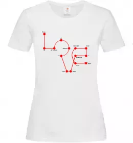 Женская футболка Love крапки Белый фото