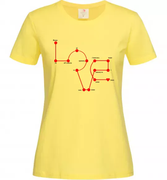 Женская футболка Love крапки Лимонный фото