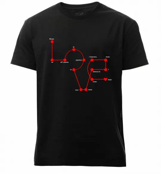 Мужская премиум футболка Love крапки Черный фото