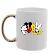 Чашка з кольоровою ручкою Mickey Fuck Золото Чашка з кольоровою ручкою Mickey Fuck Золото фото