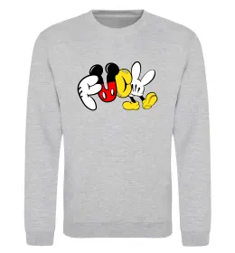 Світшот Mickey Fuck Сірий меланж фото