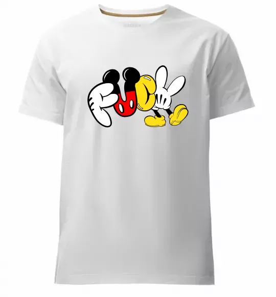 Чоловіча преміум футболка Mickey Fuck Білий фото