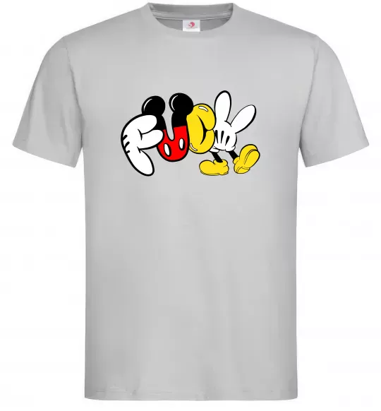 Чоловіча футболка Mickey Fuck Сірий фото