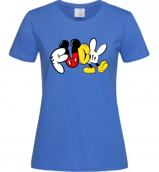 Жіноча футболка Mickey Fuck Яскраво-синій фото