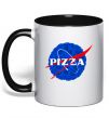 Чашка з кольоровою ручкою Pizza Nasa Чорний фото